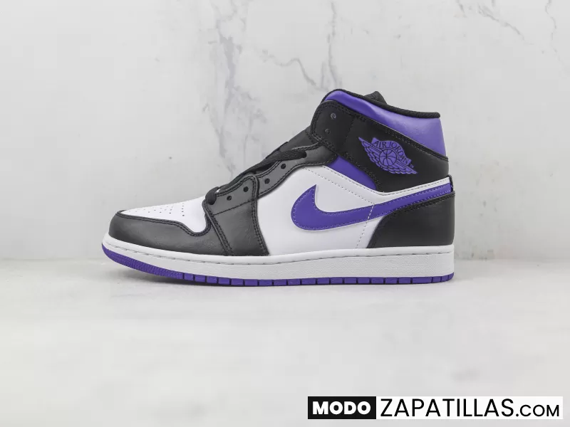 Nike Air Jordan 1 Mid White Black Purple - Modo Zapatillas | zapatillas en descuento 